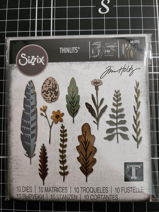 Tim Holtz Funky Nature Dies Sizzix Thinlets