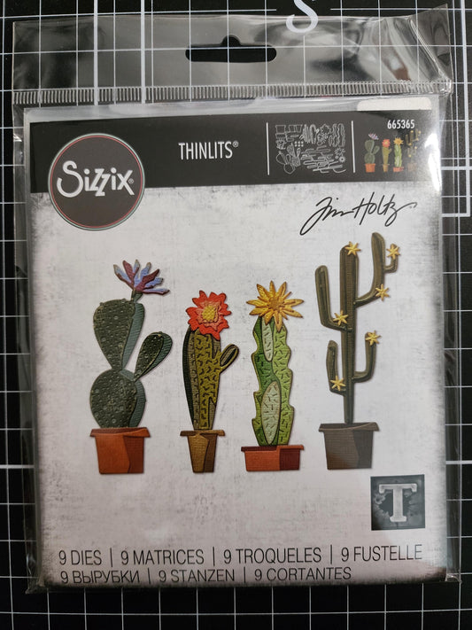 Tim Holtz Funky Cactus Dies Sizzix Thinlets