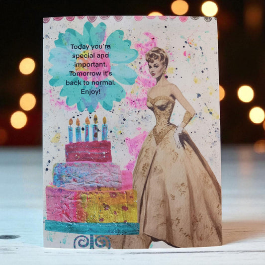 Funny Vintage Woman Birthday Card