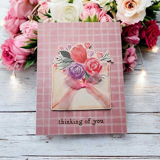 Thinking of You Card Pink Floral