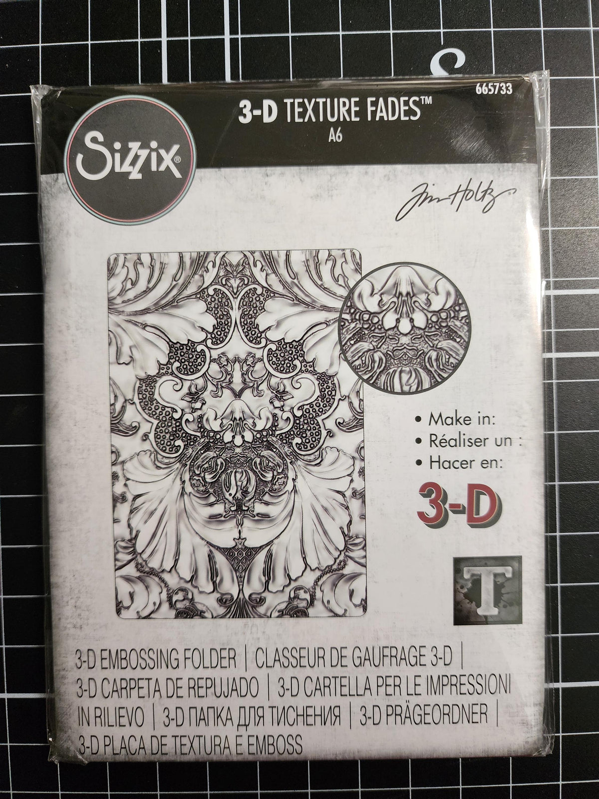 Tim Holtz Damask 3D Texture Fades Embossing Folder - A6 Sizzix