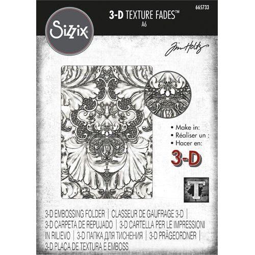 Tim Holtz Damask 3D Texture Fades Embossing Folder - A6 Sizzix