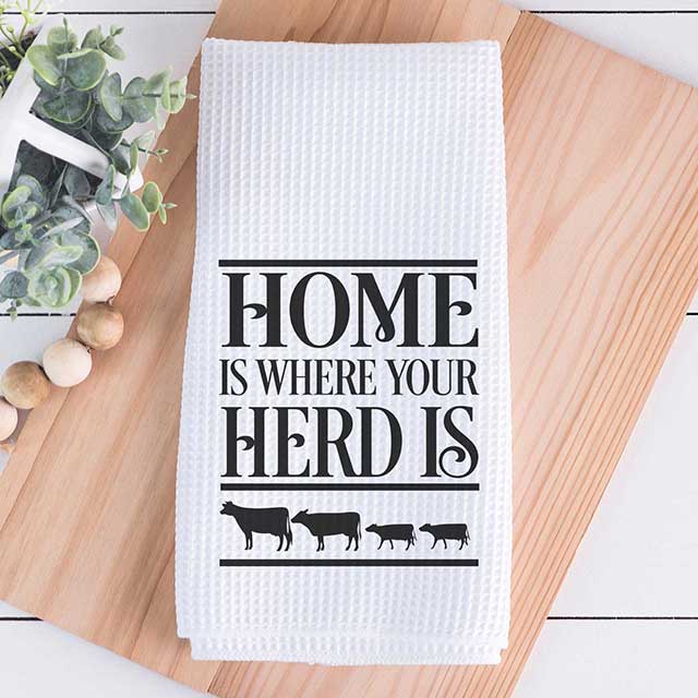 Home is Where Your Herd Is Kitchen Towel