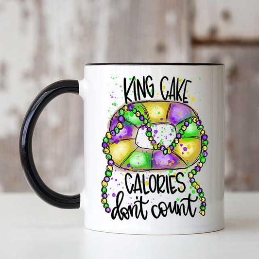 Mardi Gras Mug - King Cake Calories Don't Count