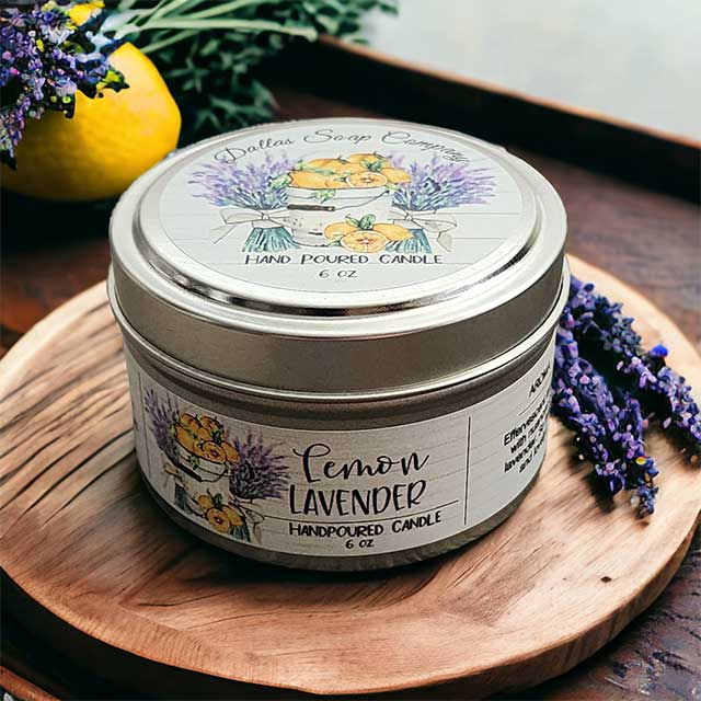 Lemon Lavender Candle in travel tin