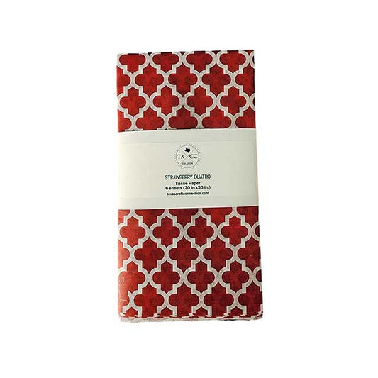 Red Quatrefoil Tissue Paper