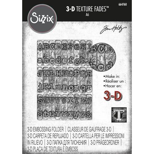 Tim Holtz Sizzix 3D Texture Fades Typewriter Embossing Folder